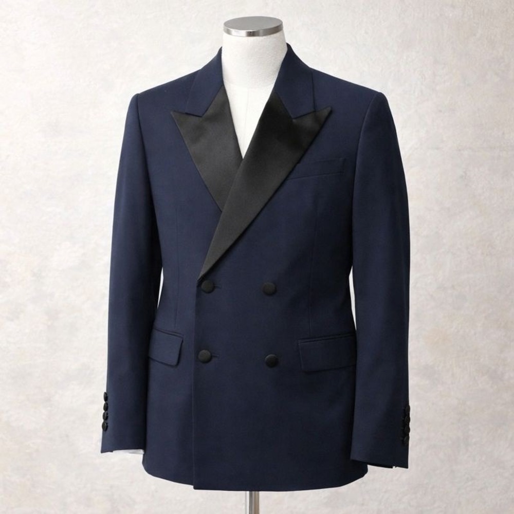 AMI Alexandre Mattiussi Dinner Jacket Double Breasted Navy Black Mens 38 / Small